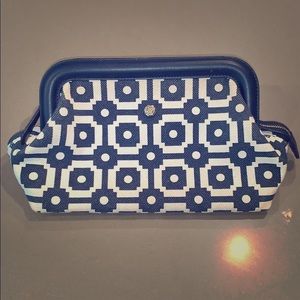 Navy Blue Tory Burch Makeup Travel Bag